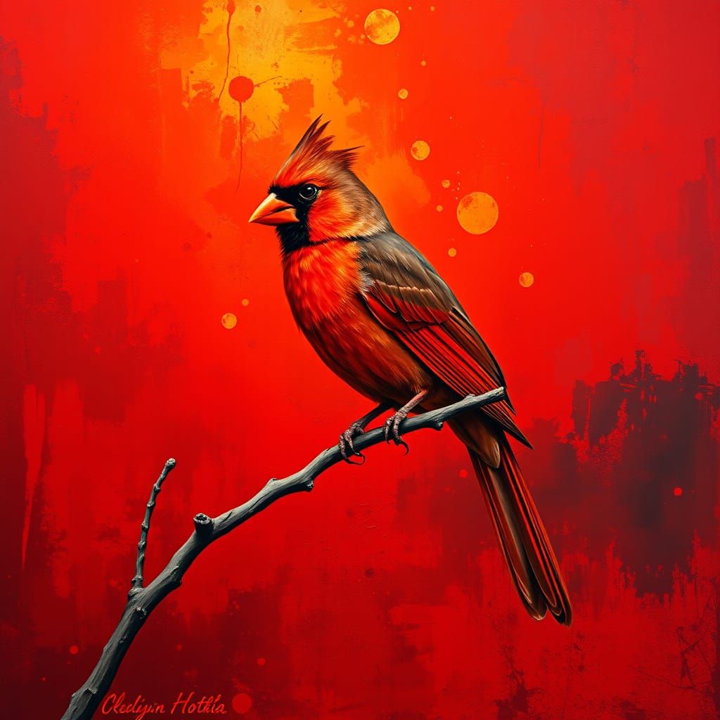 bird cardinal red background fire crimson flaming  maroon garnet fuchia