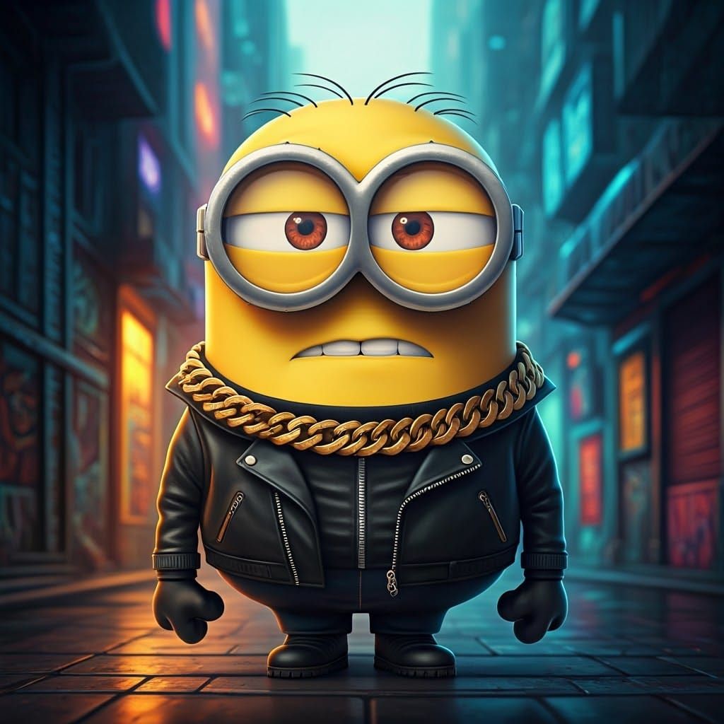 Minion Reppin' Yeezy Fashion in Graffiti City