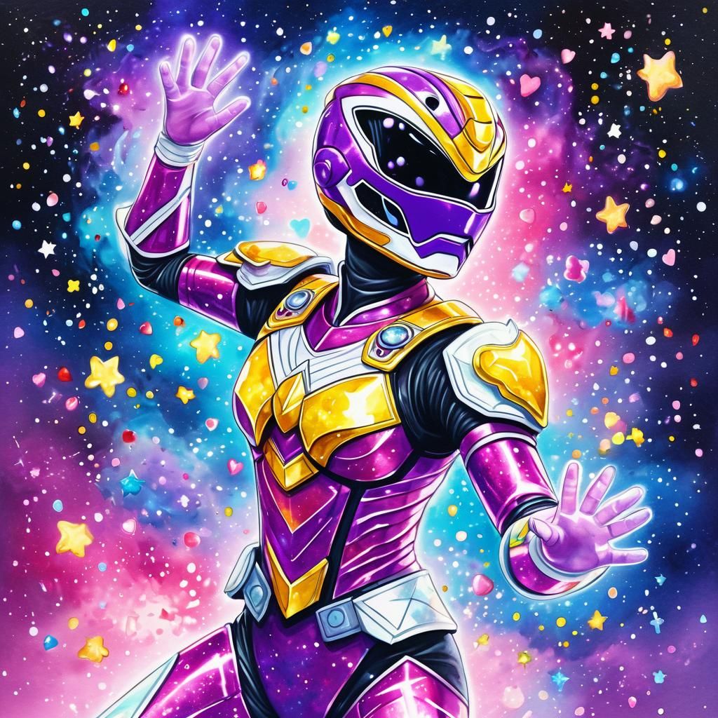 Cute Magical Girl Relaxing in Galactic Nebula