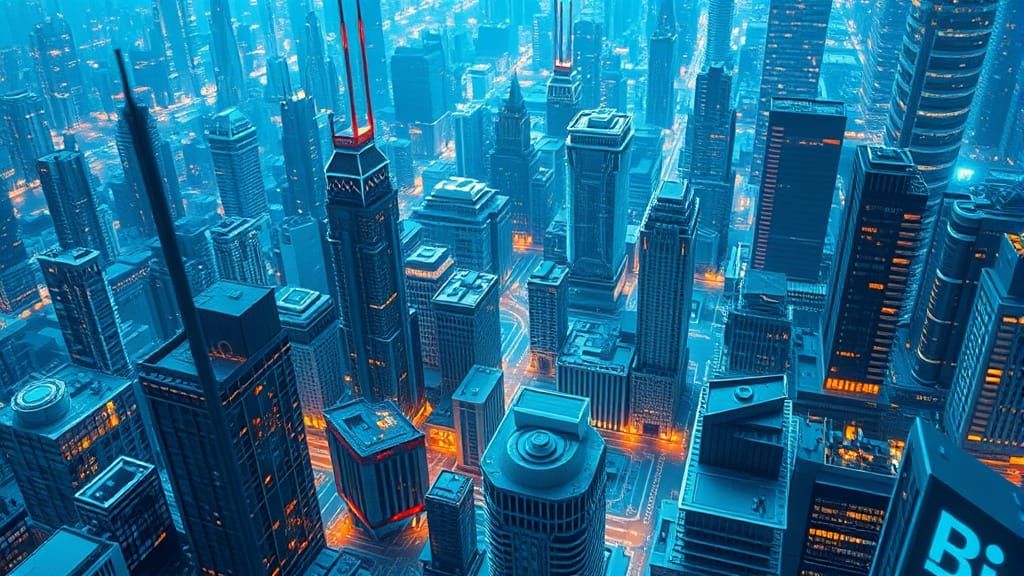 Iridescent Metropolis Inside a CPU Processor