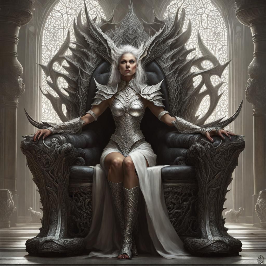 Dragon Queen on Ornate Throne, Sinister Style