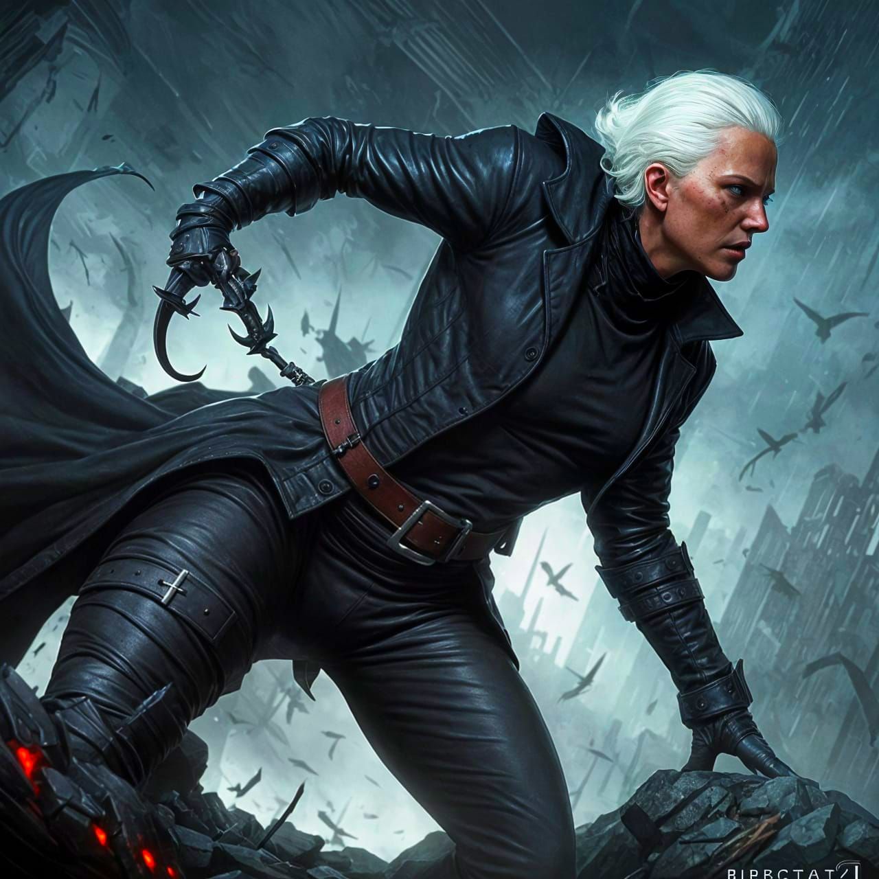 Dark Gothic Fantasy Artwork in Oil Painting Style