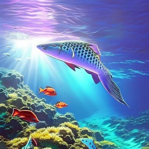 Hyperrealistic Underwater World: Splash Art Concept