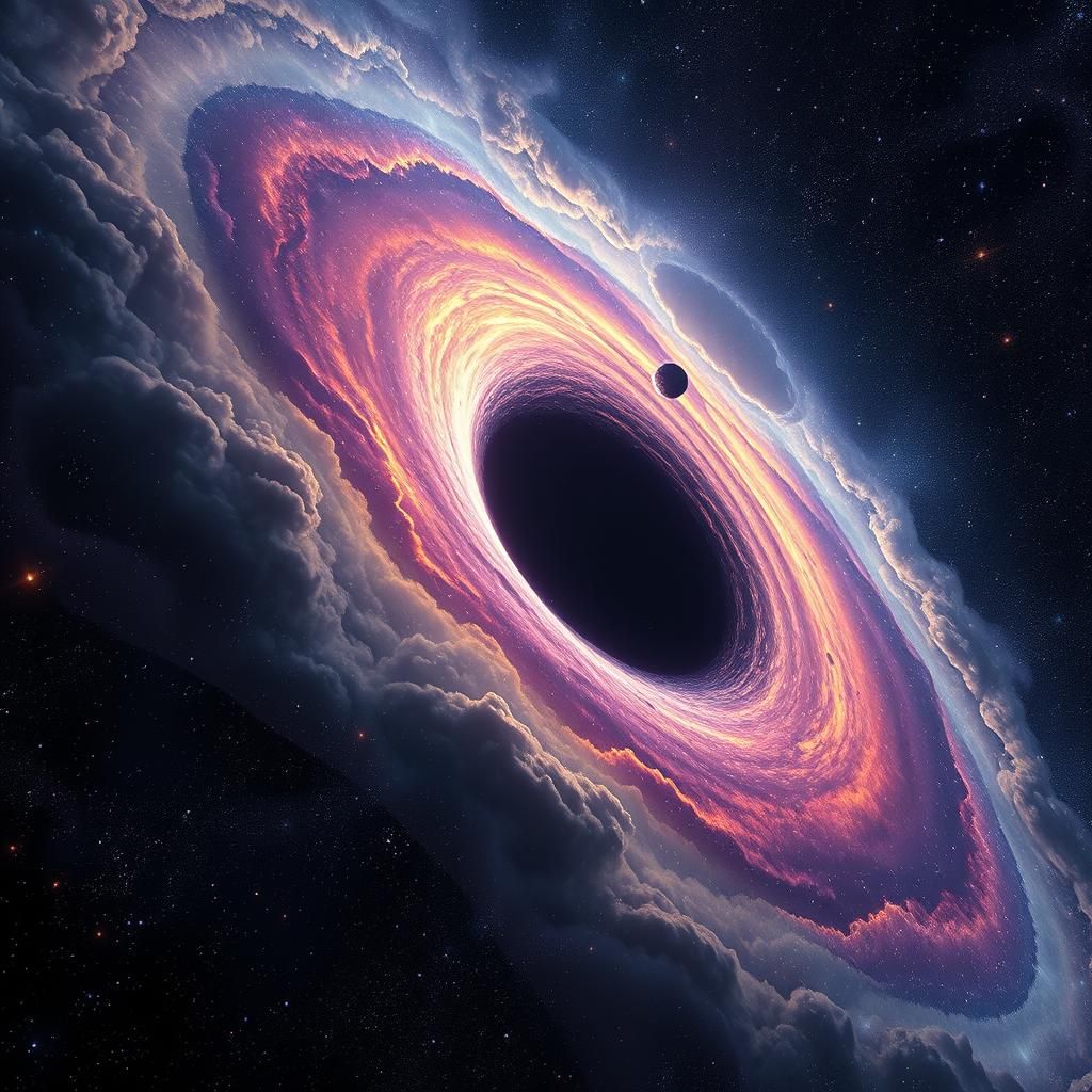 Spectacular Black Hole with Iridescent Accretion Disk