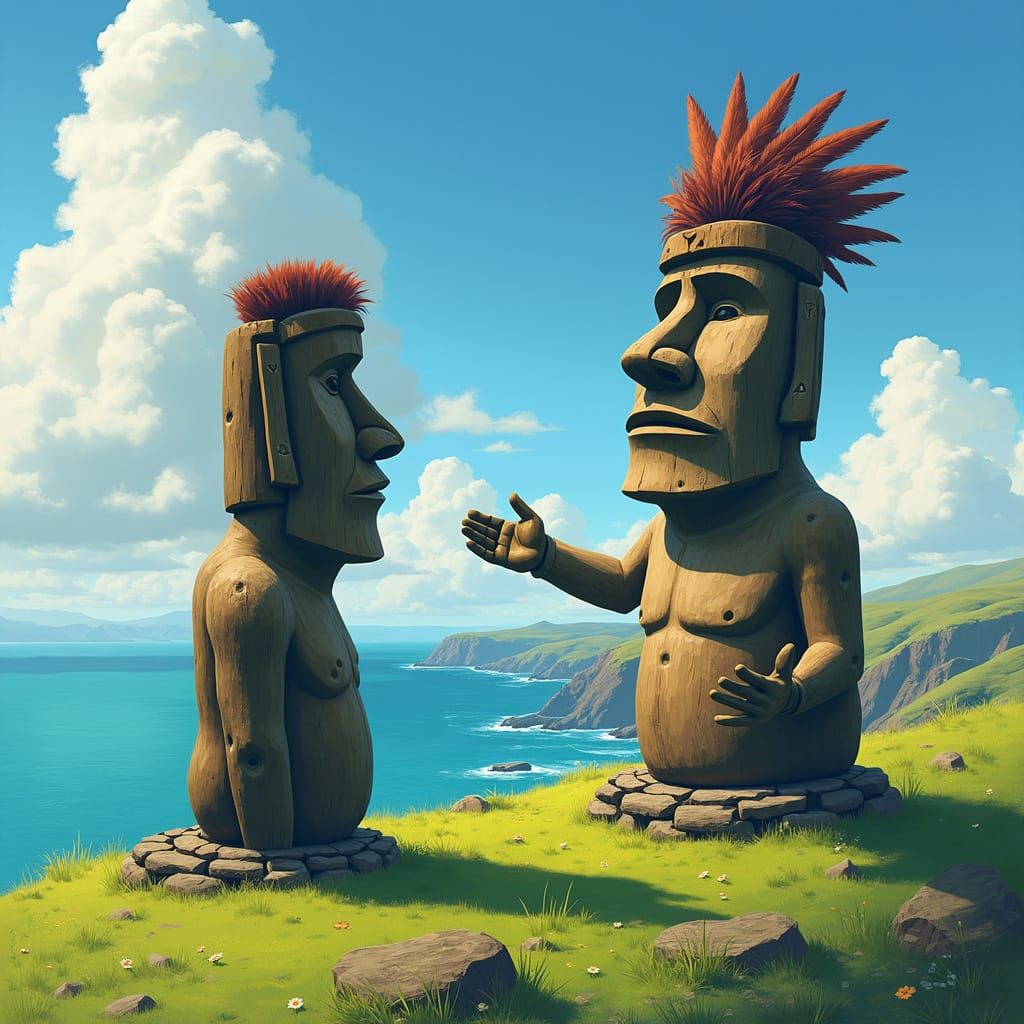 Ancient Easter Island Statues in Conversation about Prehisto...