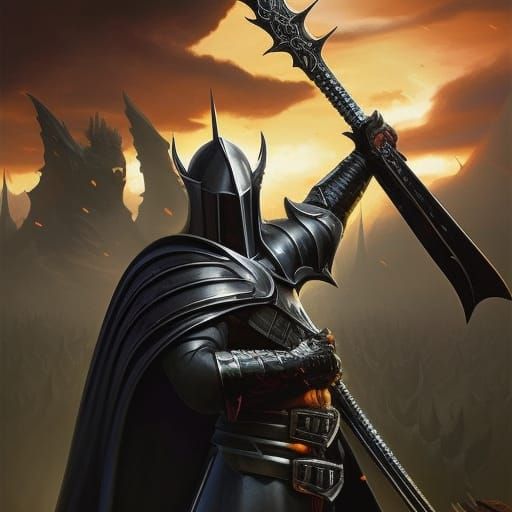 Evil Knight in Dark Armor: Fantasy Art