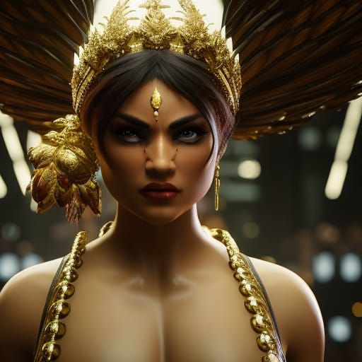 Hyperrealistic Female Boxer Splash Art in 8K