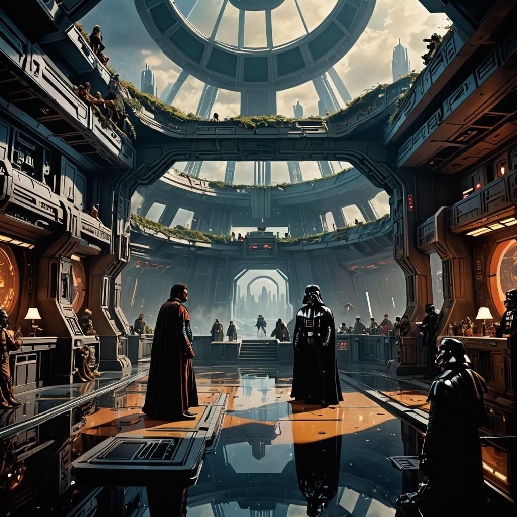 Lando's Dilemma in Cloud City: A Matte Painting