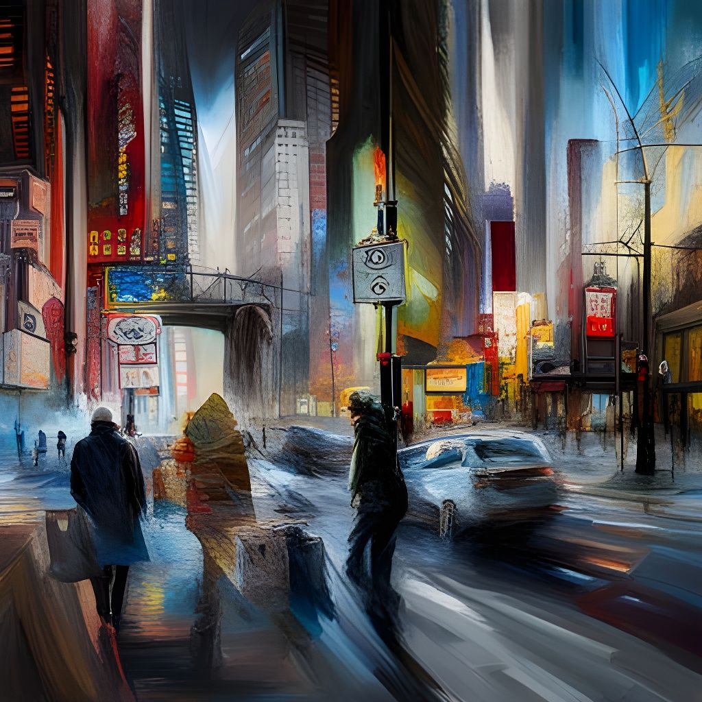 Overlapping Paintings Create Abstract Image