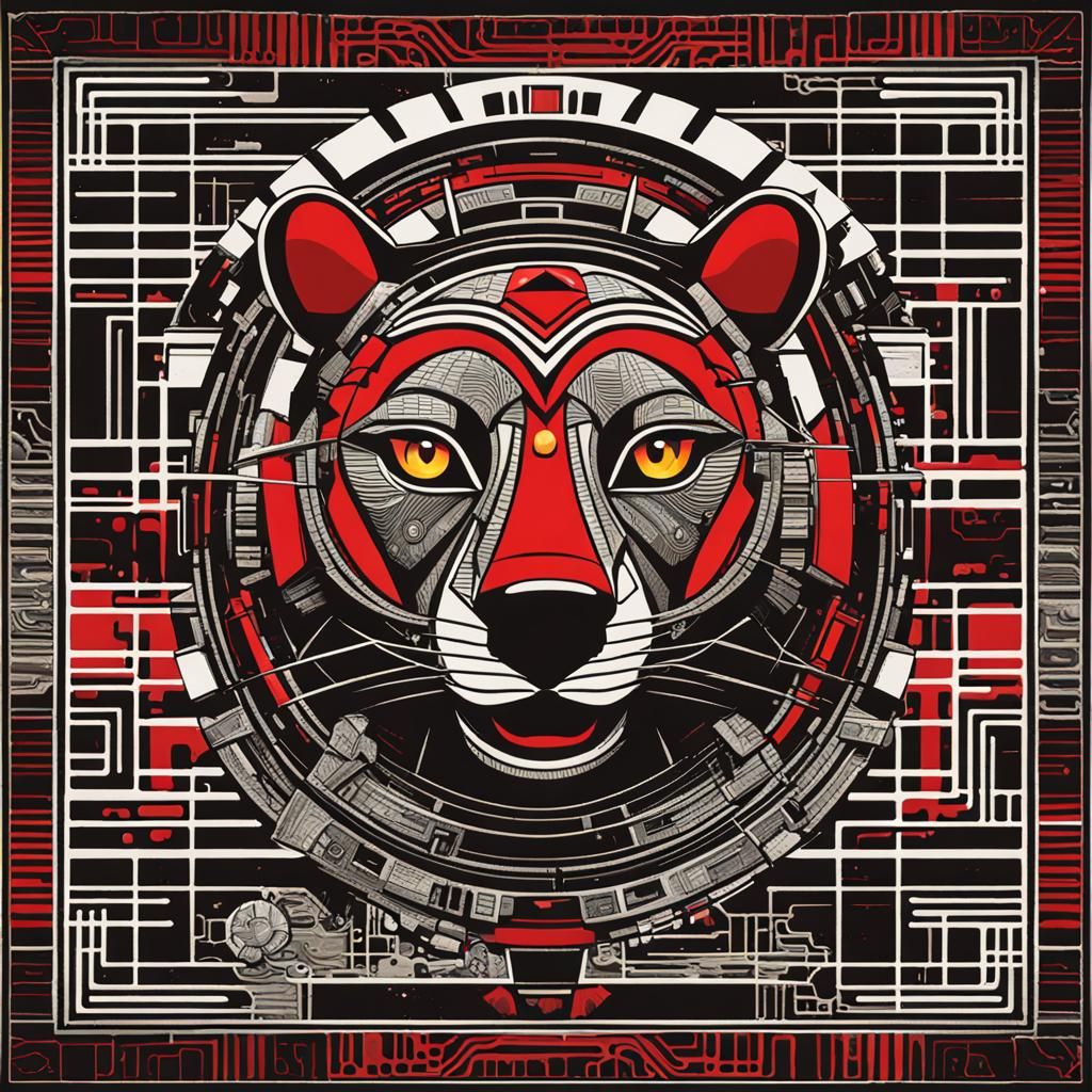 Futuristic Muisca Goddess in Neon Holographic Portal