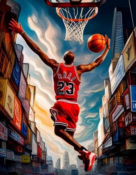 Michael Jordan: Hyperdetailed Graffiti-Style Basketball Art