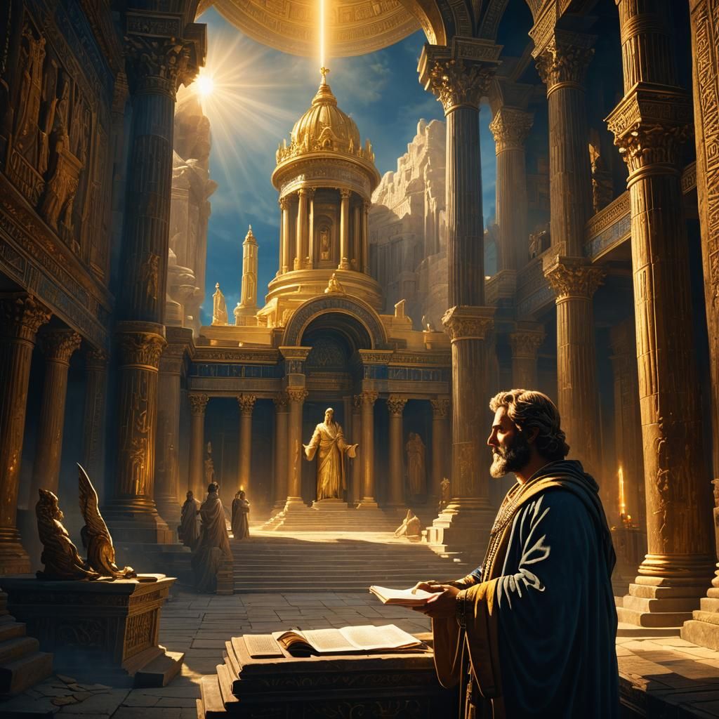 Apostle Matthew in Divine Light: Digital Concept Art