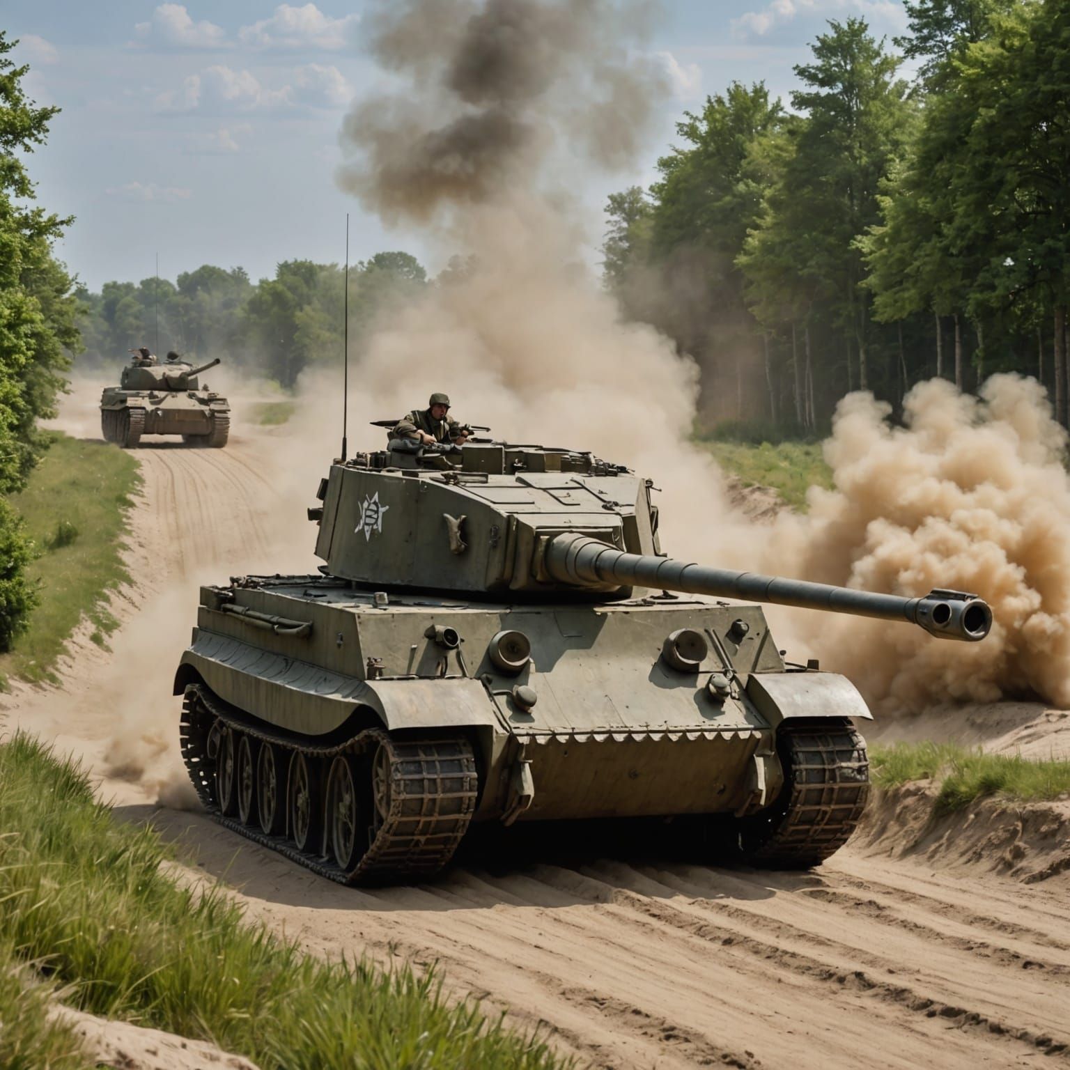 Tiger Tank Assaulting Bunker