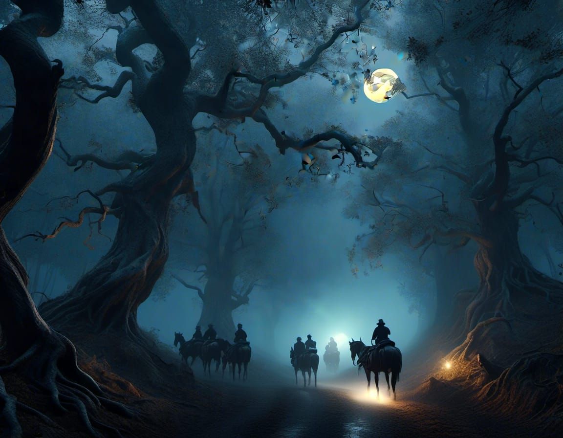 <lora:Fairytale Storys:1.0> Wer reitet so spät durch Nacht u...