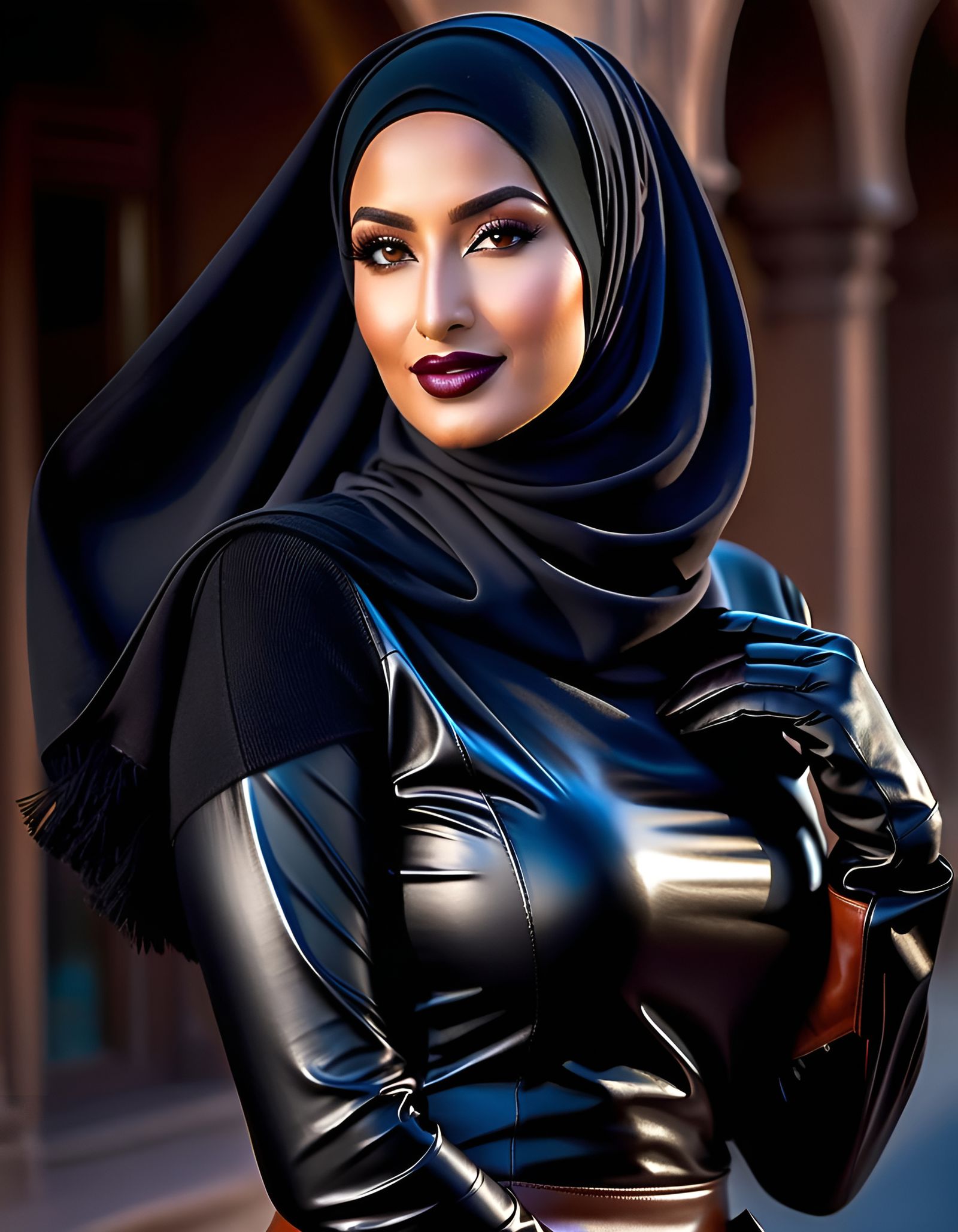 Confident Arabian Woman in Modest Fashion, Digital Art