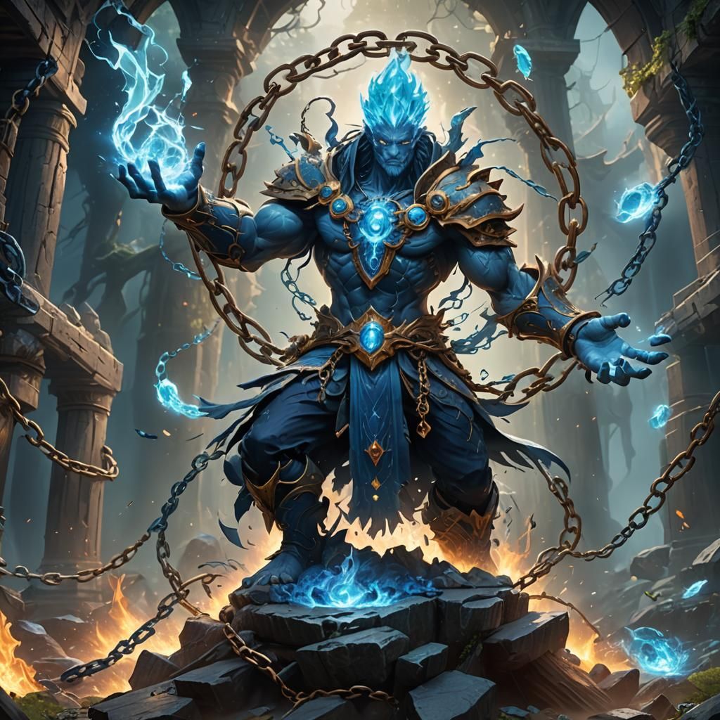 Blue Mana Elemental Spirit with Broken Chains