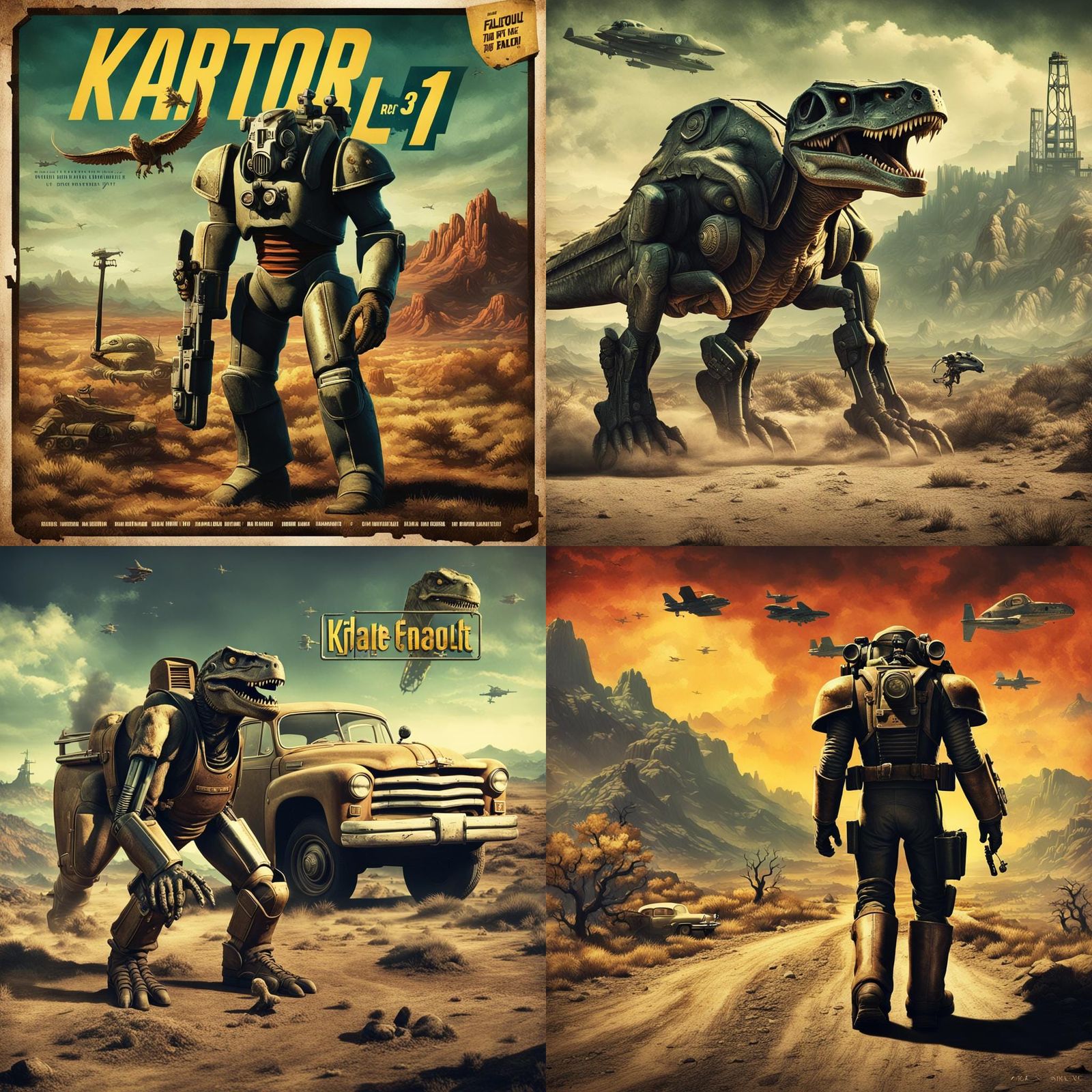 Fallout Game Ad Poster in 1950s Comic Style