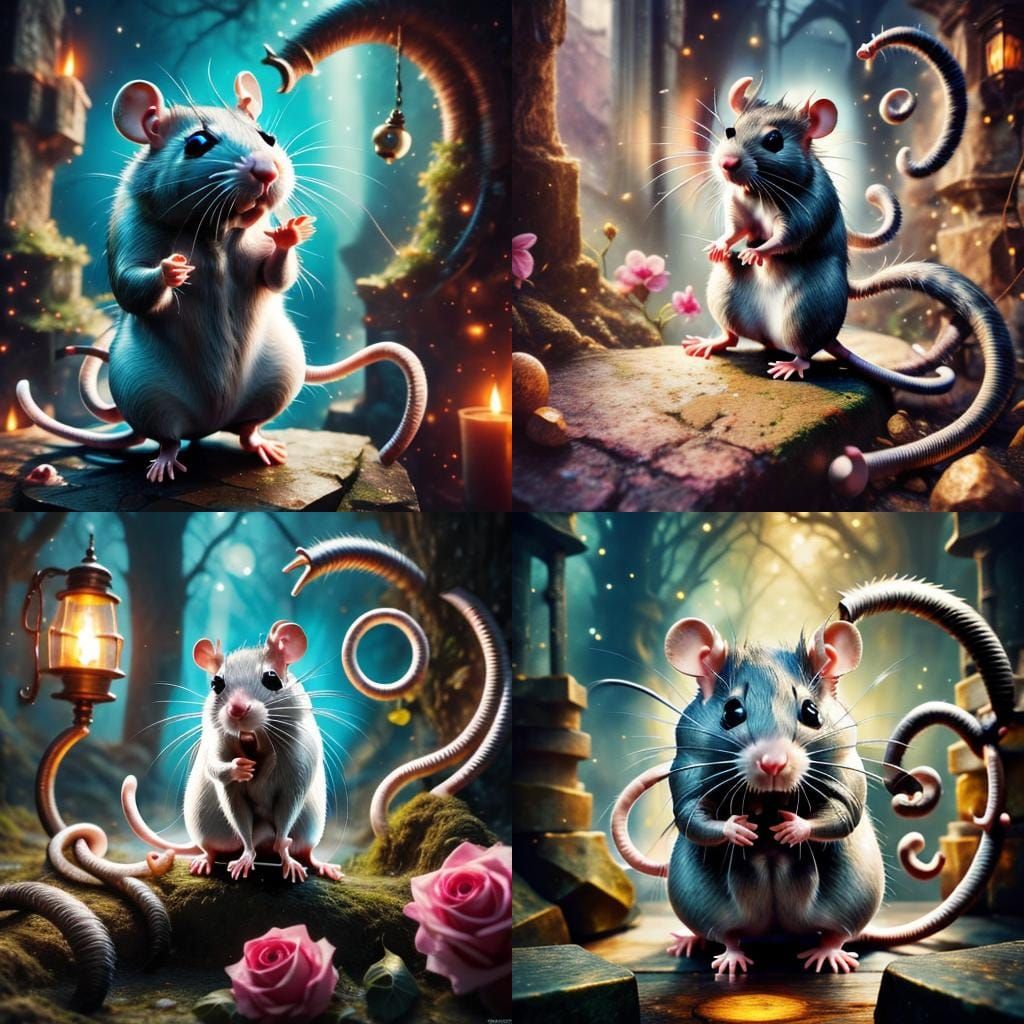 Enchanting Rat Portrait in Fairy Tale Style