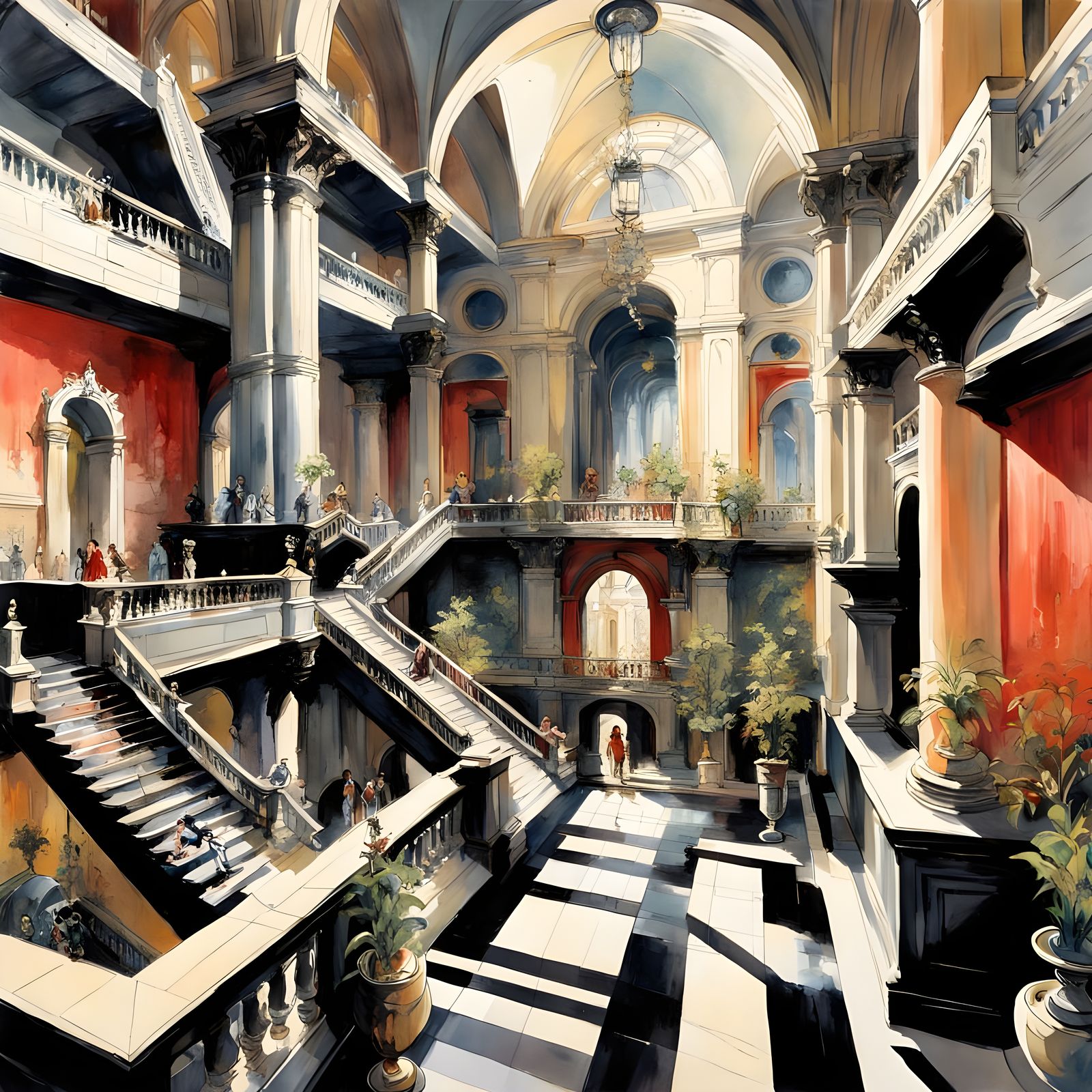 Interior view of grand hall