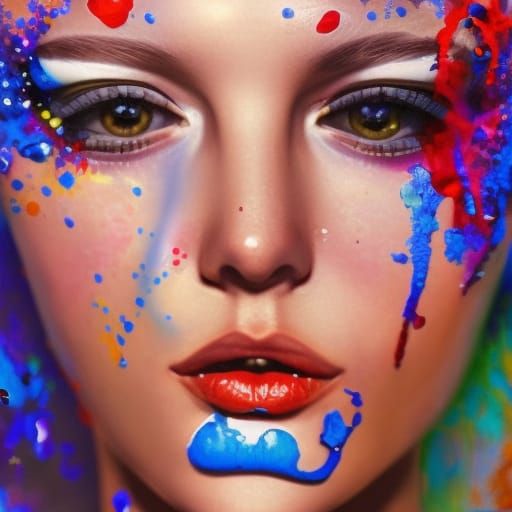 Hyperrealistic Portrait with Dramatic Lighting and Color