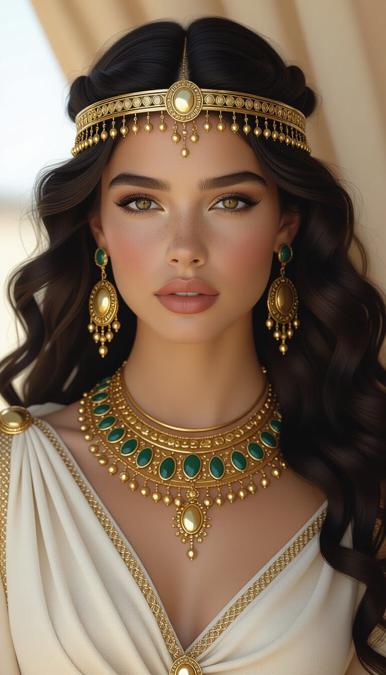 Hyperrealistic Portrait of Young Cleopatra