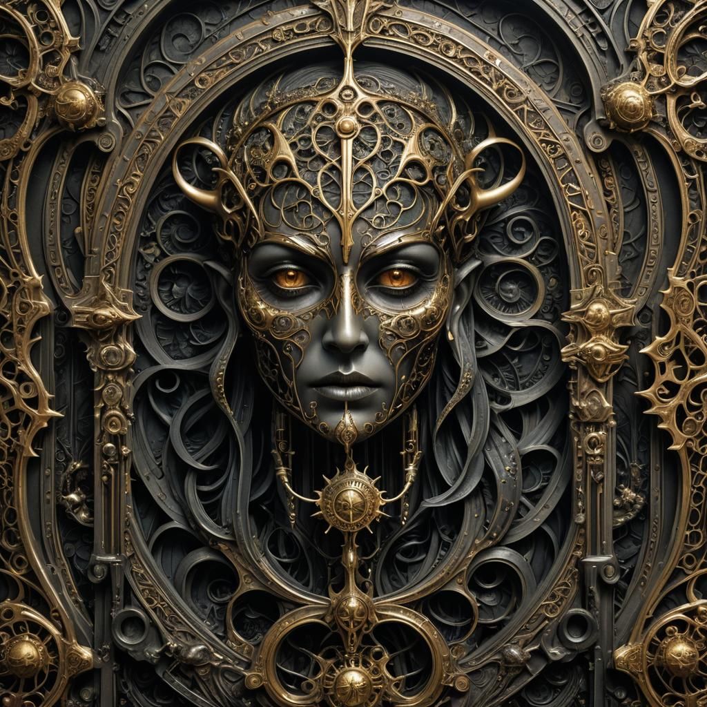 Dark Fantasy Memento with Gothic Script and Filigree