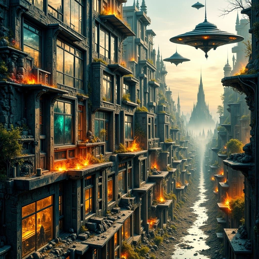 "<lora:Abstract Reality:1.0>🛸🏙🔥