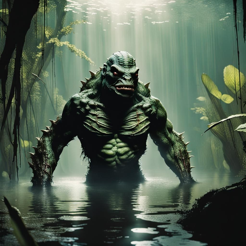 Sinister Gill-man from the Black Lagoon Horror