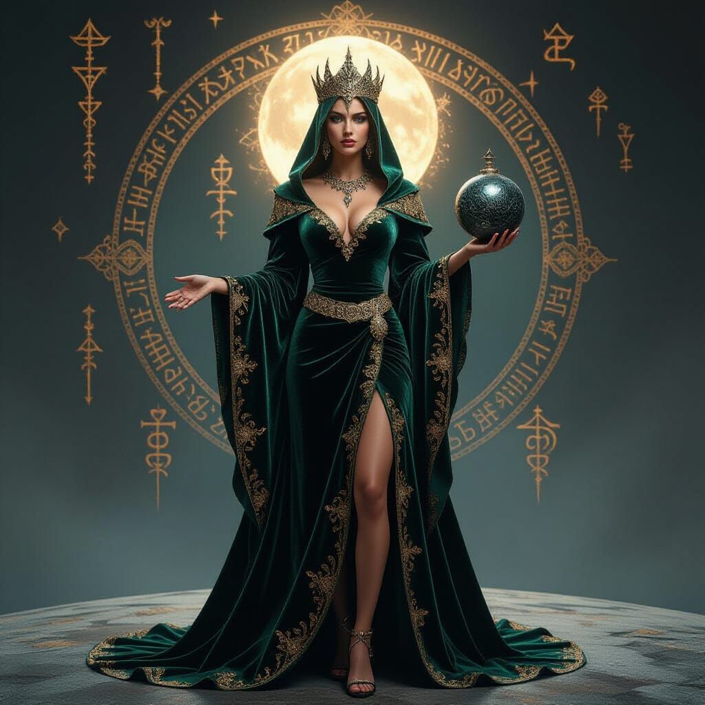 Queen on Flat Earth in Gravure Style