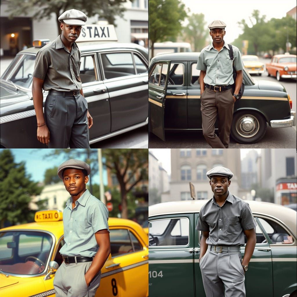 African-American Cab Driver in 1966 Style