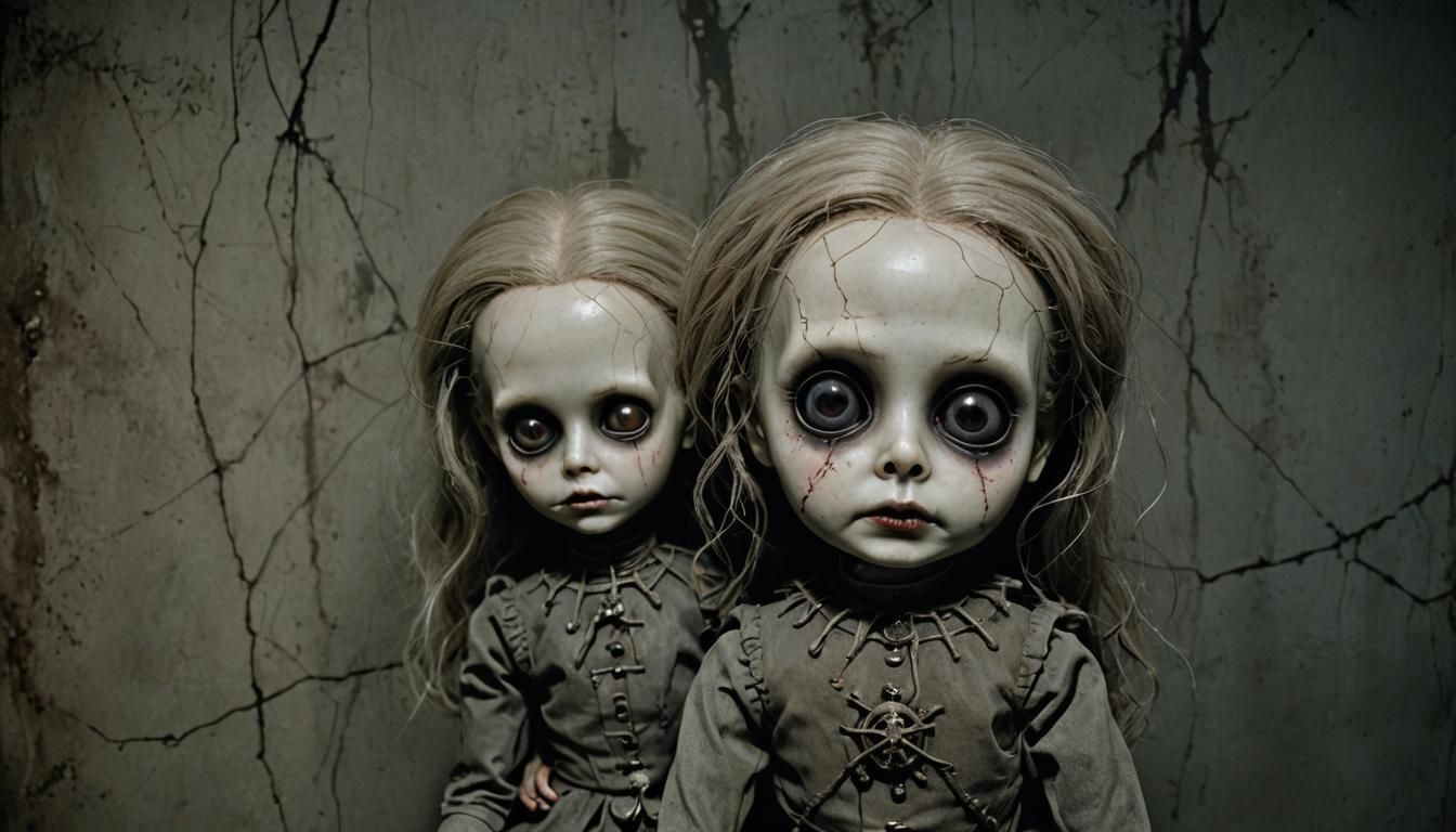 Creepy Doll with Glowing Eyes: Gothic Horror