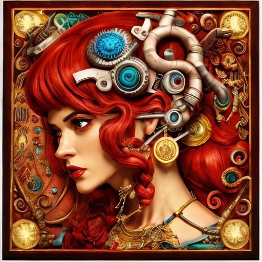 Glamorous Psychedelic Scene in Surreal Style