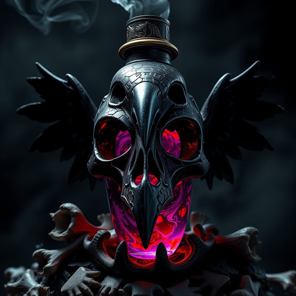 Corrupted Falcon Skull Vial: Dark Crystal Relic with Etherea...