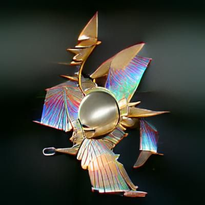 Mechanical Winged Sun in Metallic Style