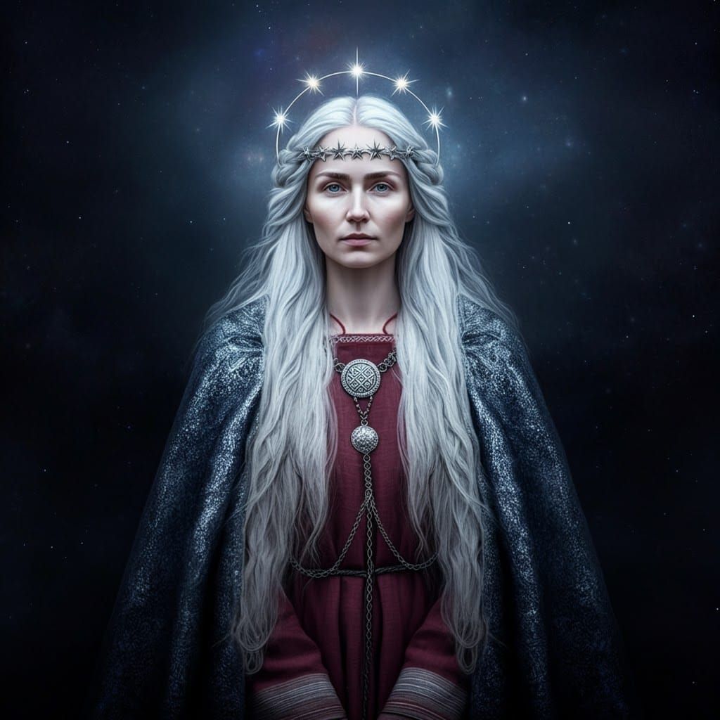 Lithuanian Goddess of Evening in Digital Art