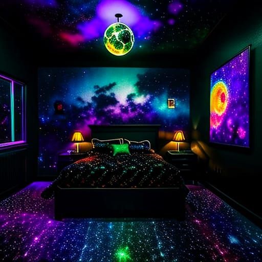 Night Sky Kids Bedroom in Art Deco Style