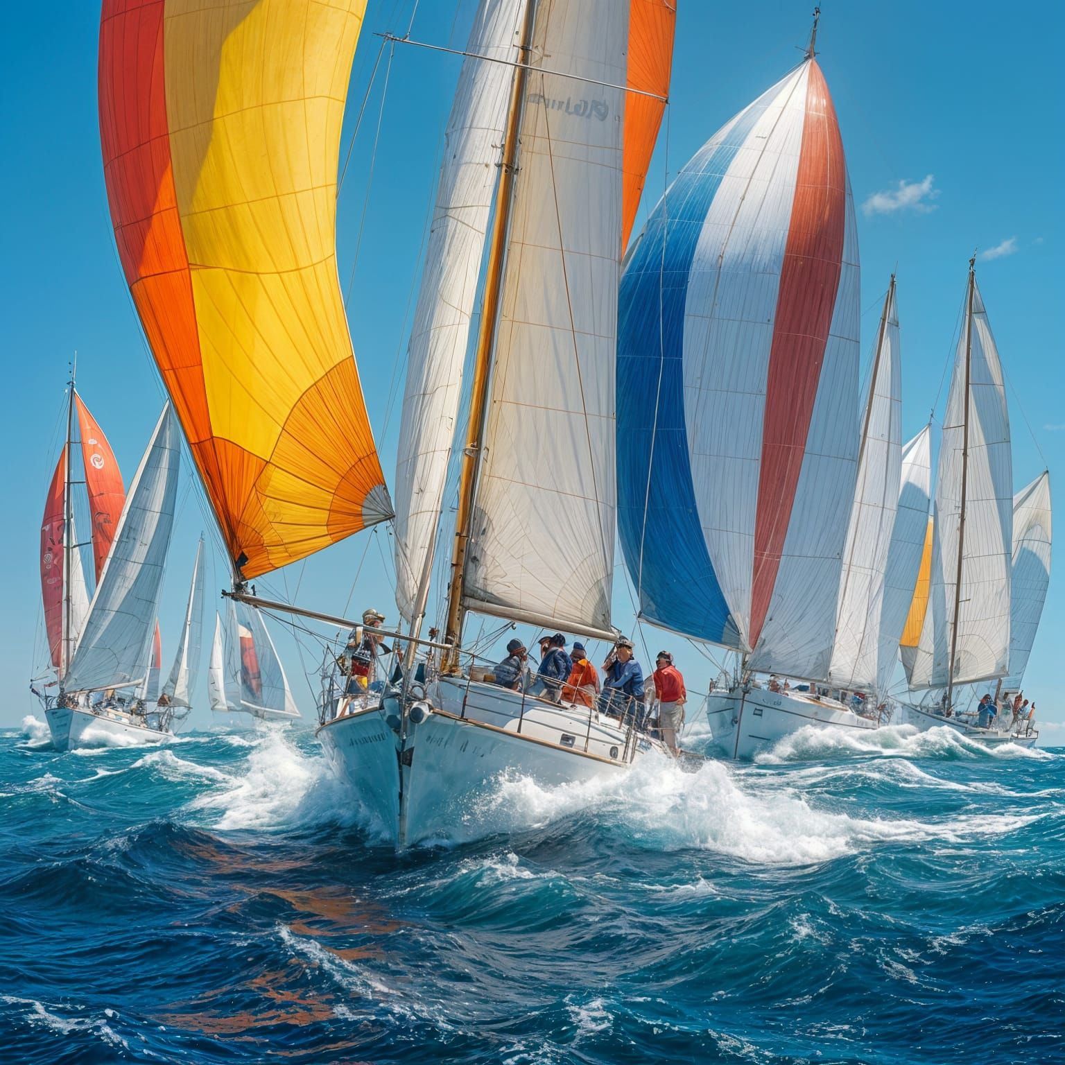 Sailboats Battle Heaving Seas in Regatta
