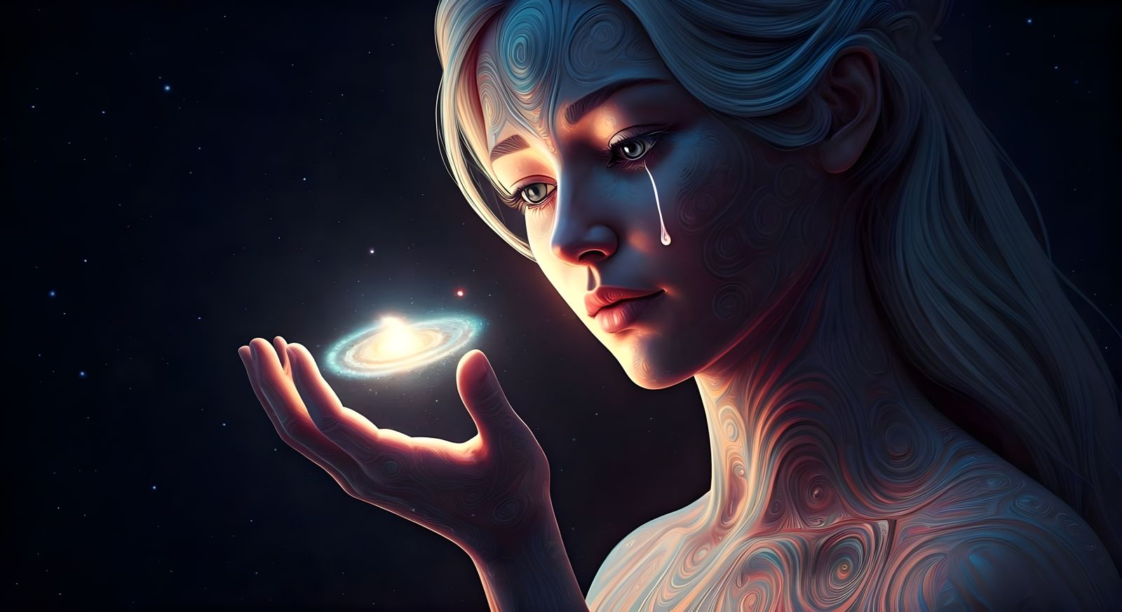 Cosmic Princess Contemplates a New Galaxy