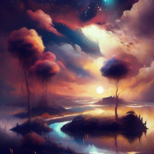 Ballerina Pirouettes in Dramatic Studio Oil Painting