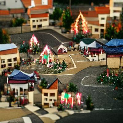 Charming Christmas Town in Winter Snow