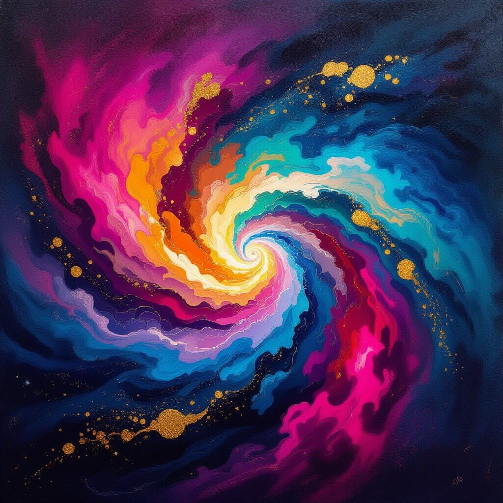 Cosmic Nebula Abstract Expressionist Art