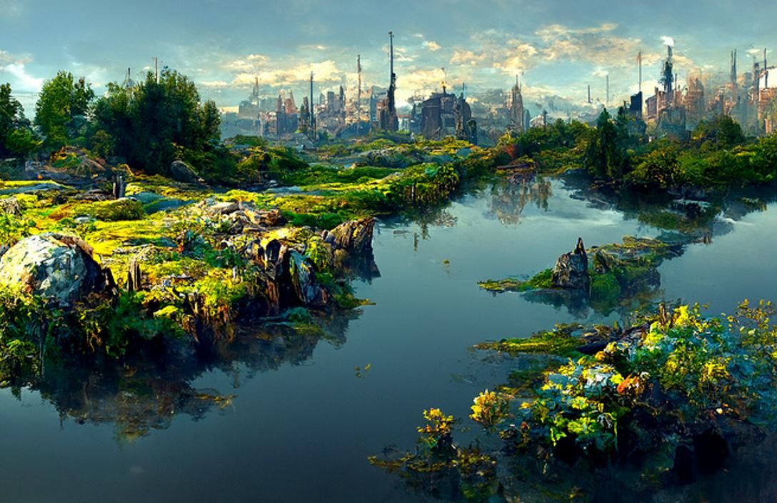 Post-Apocalyptic Spring Equinox Landscape Painting