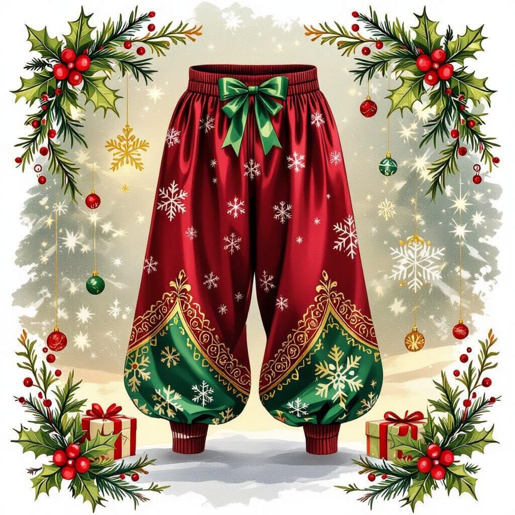 Luxurious Christmas Harem Pants in Jewel Tones