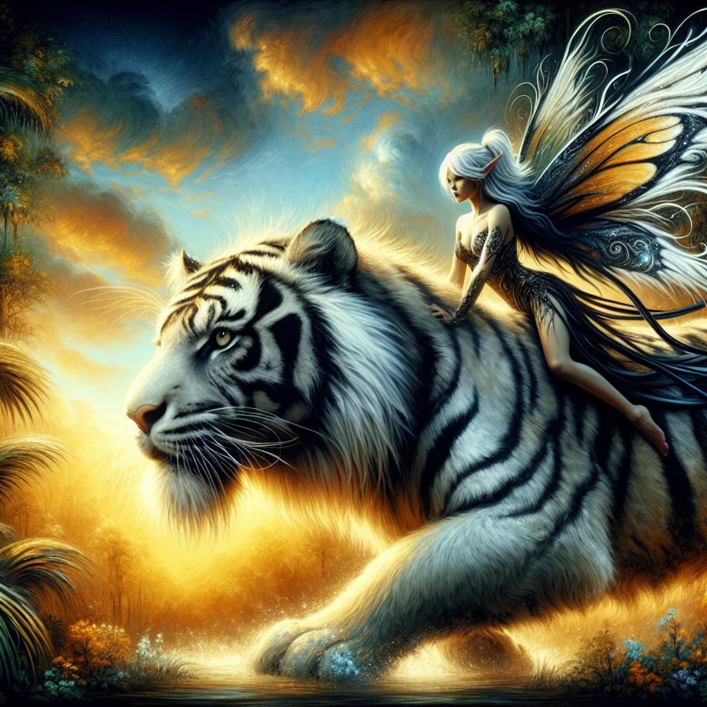 Fairy Rides a Tiger: Fantasy Concept Art