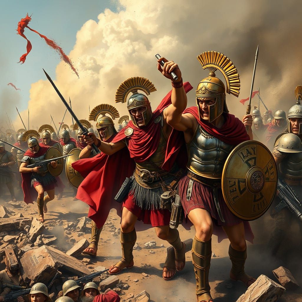 Epic Clash of Ancient and Modern Warriors in Gritty, High-Fa...