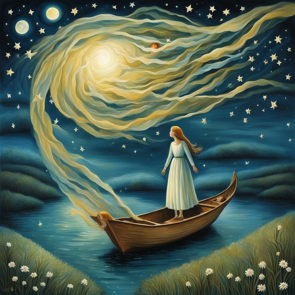 Surreal Wind Lifts Woman to a Star