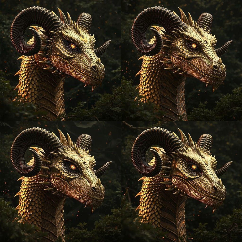 Golden Dragon with Wise and Gentle Eyes