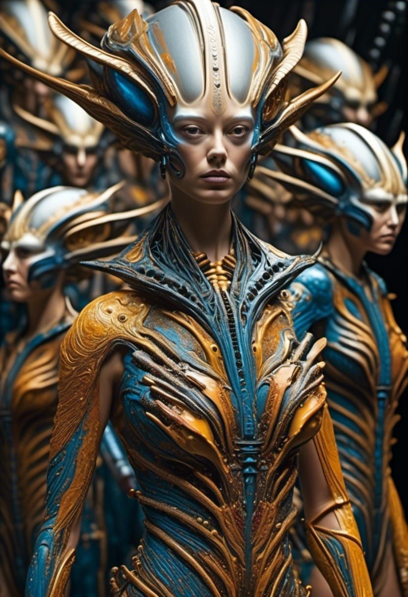 Abstract Alien Portrait in Bizarre Landscape