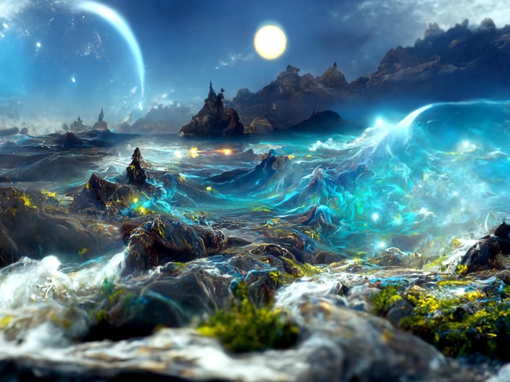 Fantasy Ocean with Elemental Spirits by Rutkowski