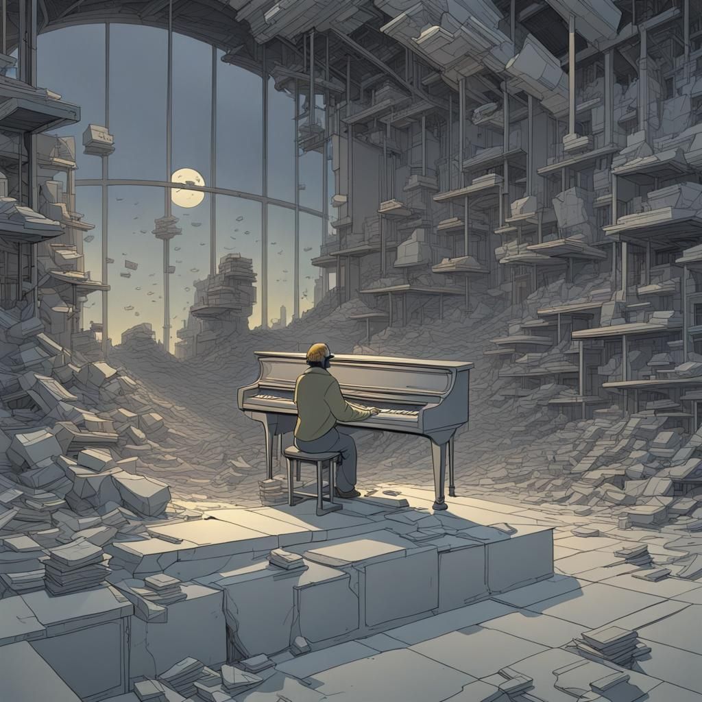 A World Without Music: Moebius Cartoon Style